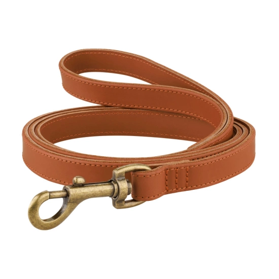 Поводок для собак кожаный BronzeDog Antiq тауни