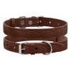 Нашийник для Собак Шкіряний Barksi BronzeDog Classic з тисненням Коричневий