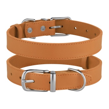 Нашийник для Собак Шкіряний Barksi BronzeDog Classic з Хромованою Фурнітурою Гірчичний