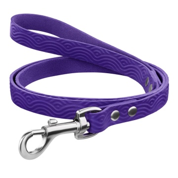 Поводок для Собак Кожаный Barksi BronzeDog Classic с тиснением Фиолетовый