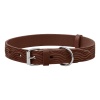 Нашийник для Собак Шкіряний Barksi BronzeDog Classic з тисненням Коричневий