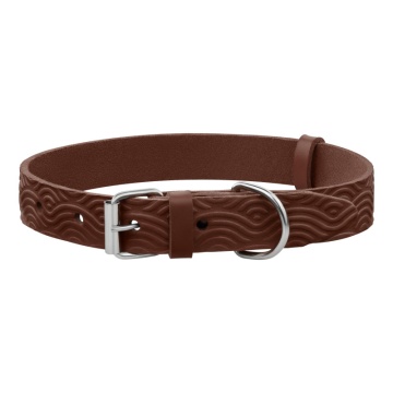 Нашийник для Собак Шкіряний Barksi BronzeDog Classic з тисненням Коричневий