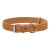 Нашийник для Собак Шкіряний Barksi BronzeDog Classic з тисненням Гірчичний