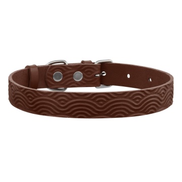 Нашийник для Собак Шкіряний Barksi BronzeDog Classic з тисненням Коричневий
