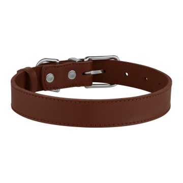 Нашийник для Собак Шкіряний Barksi BronzeDog Classic з Хромованою Фурнітурою Коричневий