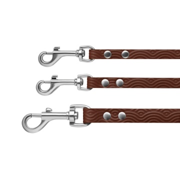 Поводок для Собак Кожаный Barksi BronzeDog Classic с тиснением Коричневый