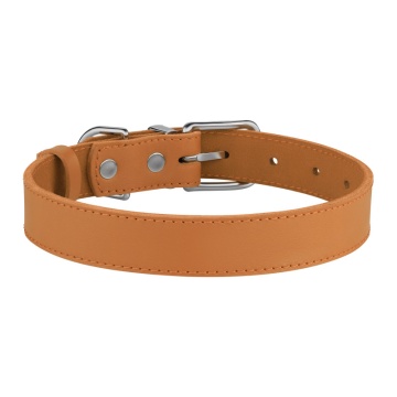 Нашийник для Собак Шкіряний Barksi BronzeDog Classic з Хромованою Фурнітурою Гірчичний