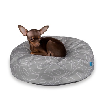 Матрас для животных Barksi Home Круглый, Листья Серый