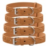 Нашийник для Собак Шкіряний Barksi BronzeDog Classic з тисненням Гірчичний