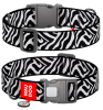 Ошейник для кошек и собак нейлоновый WAUDOG Nylon с QR адресником, рисунок "Зебра", пластиковый фастекс. 