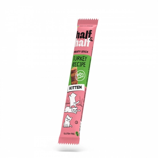 Лакомство для котят Half&Half в форме мясных палочек с индейкой
