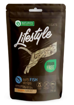 Лакомство для кошек, мягкие полоски из рыбы, Nature's Protection Lifestyle Snack 