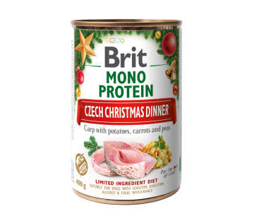 Різдвяні консерви для собак Brit Care Dog короп і картопляний салат