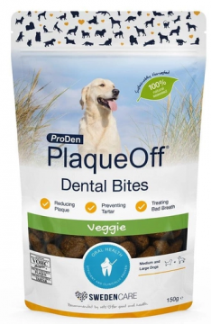 Лакомство PlaqueOff Dental Bites Veggie вегетерианское для средних и крупных собак