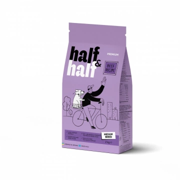 Сухой корм Half&Half для взрослых средних собак средних с говядиной