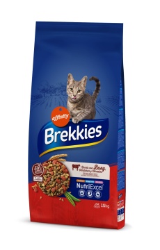 Brekkies Cat Beef для взрослых кошек с говядиной для взрослых кошек