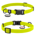 Ошейник для собак водостойкий WAUDOG Magnet c QR паспортом, магнитная пряжка-фастекс, лимонный