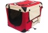 М'яка клітка для собак SENFUL Pet Soft Crate з флісовим килимком та чохлом, червоно-бежева