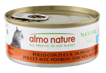 Almo Nature HFC Natural Adult Cat Chicken&Pumpkin, консервированный корм с курицей и тыквой для кошек