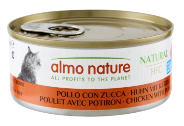 Almo Nature HFC Natural Adult Cat Chicken&Pumpkin, консервированный корм с курицей и тыквой для кошек