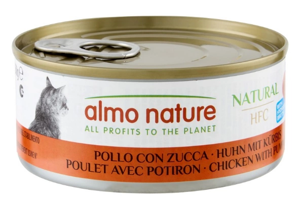 Almo Nature HFC Natural Adult Cat Chicken&Pumpkin, консервированный корм с курицей и тыквой для кошек