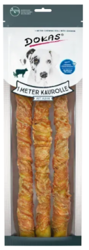 Лакомство для собак Dokas Жевательная говяжья кожа с курицей 