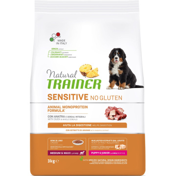 Natural Trainer Dog Sensitive Puppy&Junior Medium&Maxi With Duck