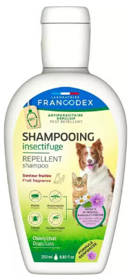Шампунь репелент Francodex Fruit Fragrance від бліх і кліщів для котів і собак з гераніолом