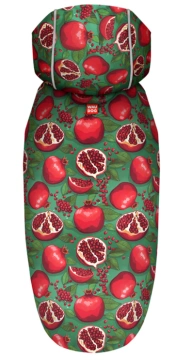 Дождевик-накидка с капюшоном для собак WAUDOG Clothes, рисунок "Гранаты"