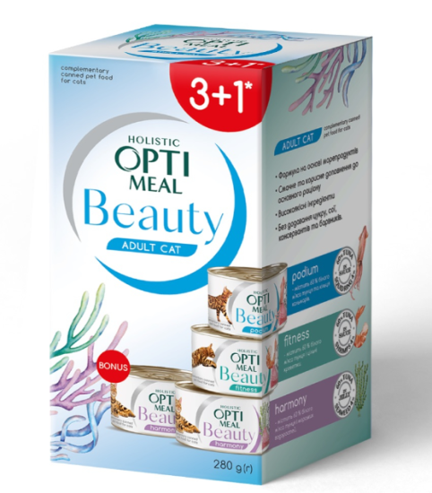 Optimeal Beauty Adult Cat Набір консервованого корму для дорослих котів