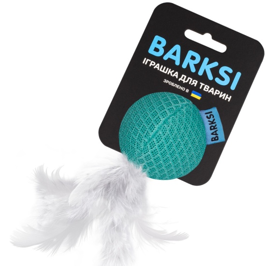Игрушка для Кошек Barksi Мяч с колокольчиком и перьями 