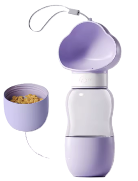 PetSummer Bottle Портативная поилка для собак и кошек с функцией кормушки, Фиолетовая