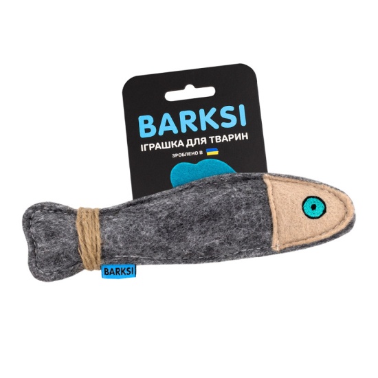 Игрушка для Кошек Barksi Фетр Рыбка с веревкой 