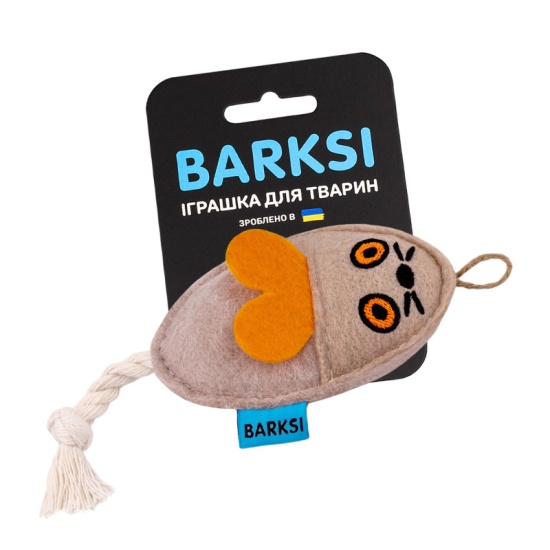 Іграшка для Котів Barksi Фетр Мишка з канатом