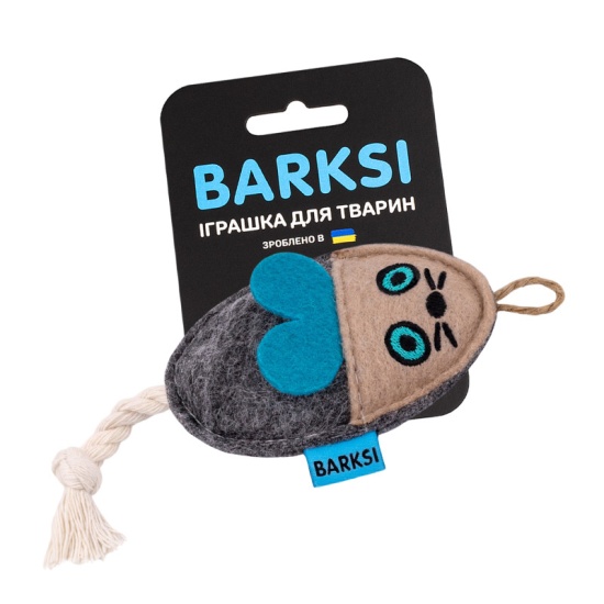 Игрушка для Кошек Barksi Фетр Мышка с канатом 