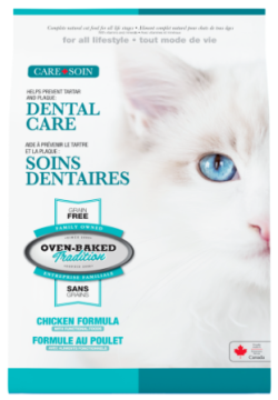 Oven-Baked Tradition Dental Care полностью сбалансированный беззерновой сухой корм для кошек из свежего мяса курицы. 