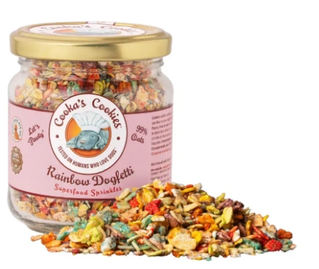 Натуральная веганская посыпка для собак Cooka's Cookies Rainbow Dogfetti 100% овес 