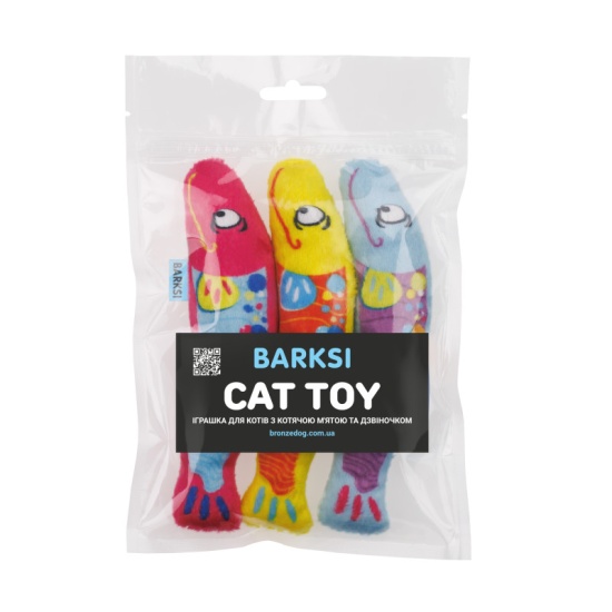 Игрушка Barksi Рыбки с кошачьей мятой и колокольчиком для кошек