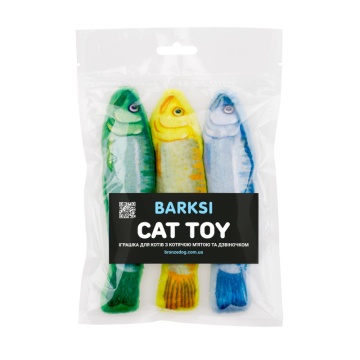 Игрушка для Кошек Barksi Рыбки Сардины с кошачьей мятой и колокольчиком