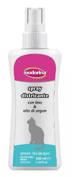 Спрей для легкого розчісування, розплутування шерсті без змивання для котів Inodorina Districante Pelo Gatto