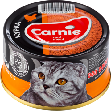 Carnie паштет м'ясний з куркою для дорослих котів