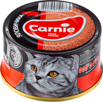 Carnie паштет мясной с говядиной для взрослых кошек