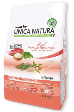 Сухий корм для котів Unica Natura Indoor Lamb, Rice and Peas