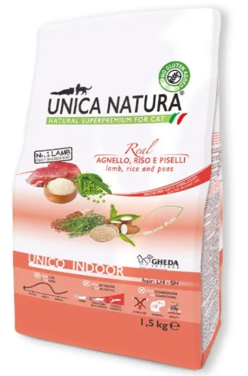 Сухий корм для котів Unica Natura Indoor Lamb, Rice and Peas