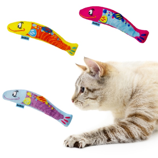 Игрушка Barksi Рыбки с кошачьей мятой и колокольчиком для кошек