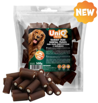 Ласощі для чистки зубів собак UniQ PETS DENTAL Міні сендвіч-трубочки з кролика