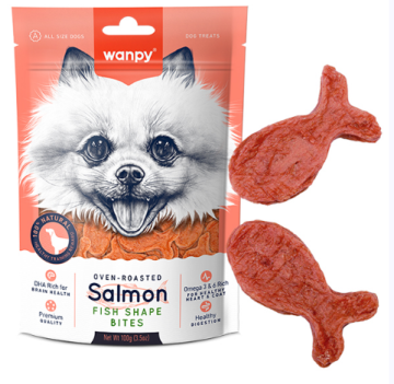 Ласощі для собак Wanpy Salmon Fish Shape Bites ШМАТОЧКИ ЛОСОСЯ, РИБКИ