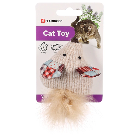 Flamingo Vinta Mouse шуршащая игрушка с кошачьей мятой для кошек