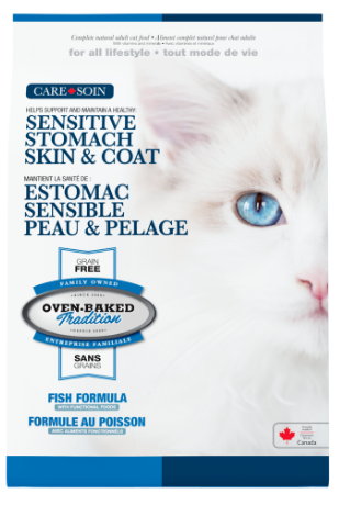 Oven-Baked Tradition Skin & Stomach полностью сбалансированный беззерновой сухой корм для кошек из свежего рыбного мяса 