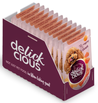 Delickcious Смужки для собак з лососем та морквою в крем-супі